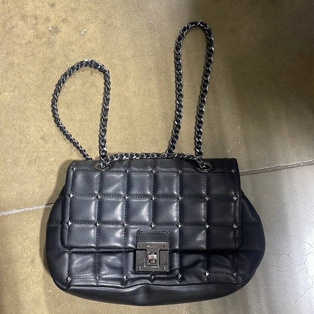 Aldo black sequin black chain purse